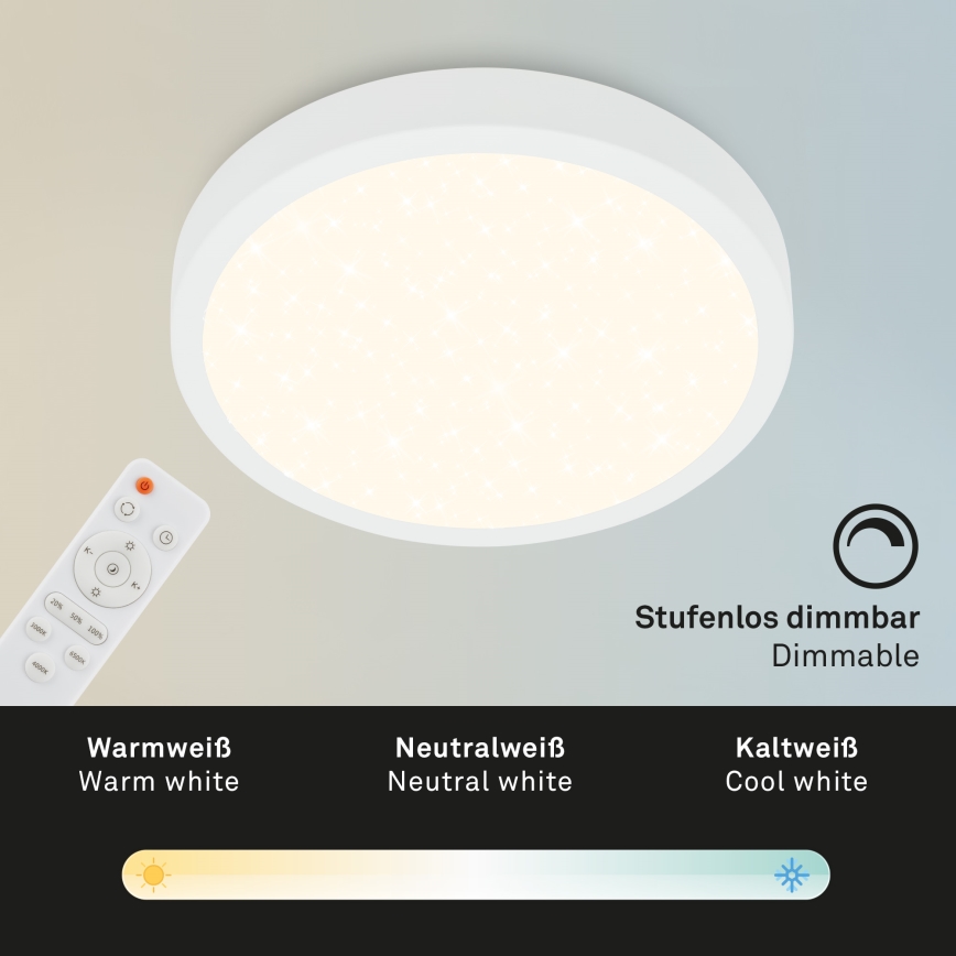 Briloner 3704-016 - Plafoniera LED dimmerabile RUNA LED/22W/230V 2700-6500K bianco + telecomando