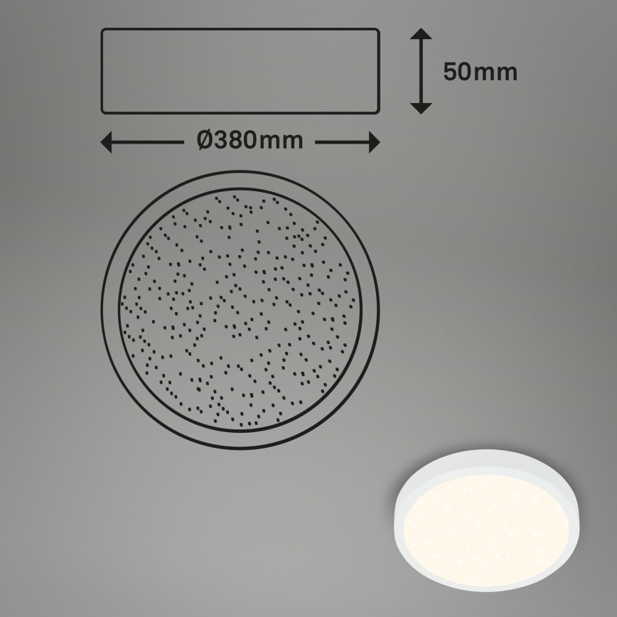 Briloner 3704-016 - Plafoniera LED dimmerabile RUNA LED/22W/230V 2700-6500K bianco + telecomando