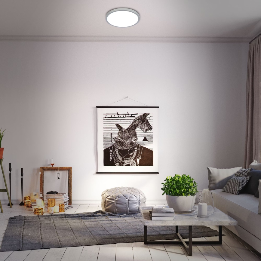 Briloner 3709-014 - Plafoniera dimmerabile RGBW LED/22W/230V 4000K diametro 38 cm argento + telecomando