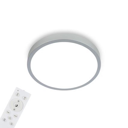 Briloner 3709-014 - Plafoniera dimmerabile RGBW LED/22W/230V 4000K diametro 38 cm argento + telecomando