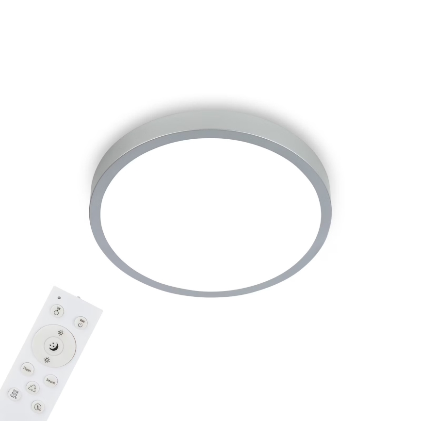 Briloner 3709-014 - Plafoniera dimmerabile RGBW LED/22W/230V 4000K diametro 38 cm argento + telecomando