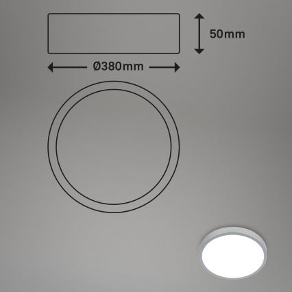 Briloner 3709-014 - Plafoniera dimmerabile RGBW LED/22W/230V 4000K diametro 38 cm argento + telecomando