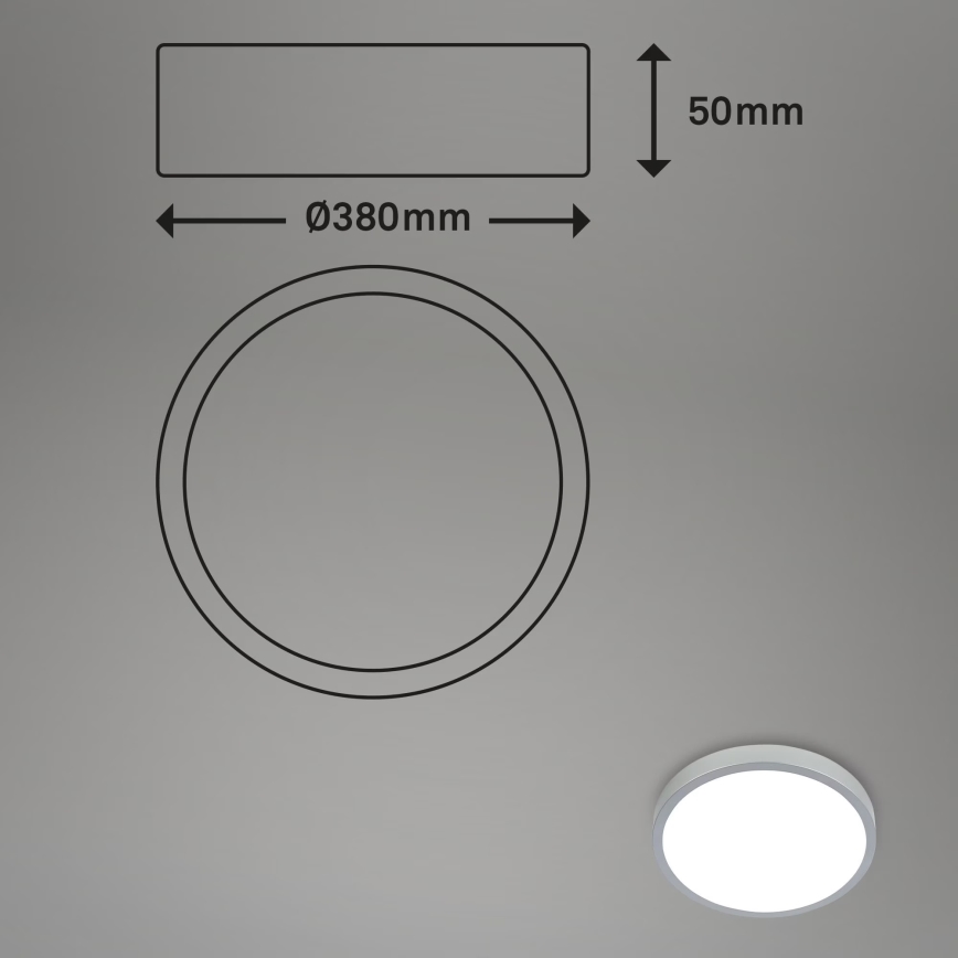 Briloner 3709-014 - Plafoniera dimmerabile RGBW LED/22W/230V 4000K diametro 38 cm argento + telecomando