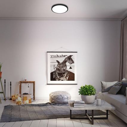 Briloner 3709-015 - Plafoniera dimmerabile RGBW LED/22W/230V 4000K diametro 38 cm nero + telecomando