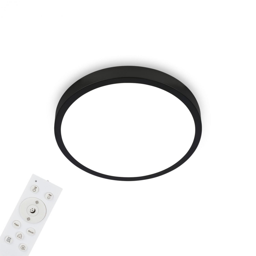 Briloner 3709-015 - Plafoniera dimmerabile RGBW LED/22W/230V 4000K diametro 38 cm nero + telecomando
