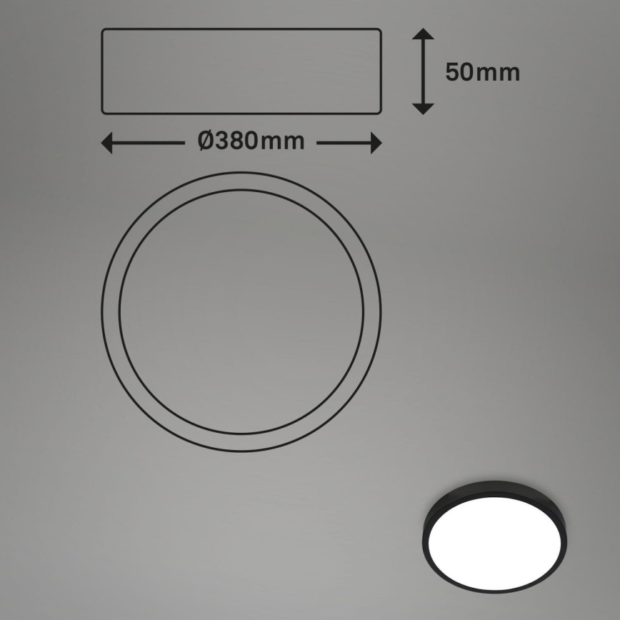 Briloner 3709-015 - Plafoniera dimmerabile RGBW LED/22W/230V 4000K diametro 38 cm nero + telecomando