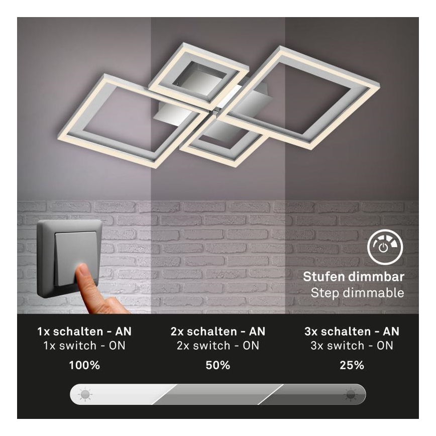 Briloner 3727-019 - Plafoniera LED dimmerabile FRAME LED/38W/230V