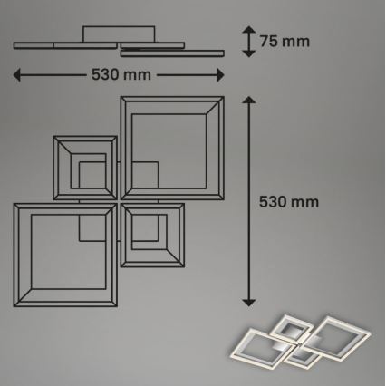 Briloner 3727-019 - Plafoniera LED dimmerabile FRAME LED/38W/230V