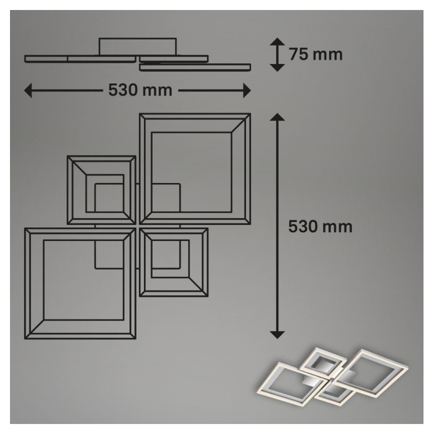 Briloner 3727-019 - Plafoniera LED dimmerabile FRAME LED/38W/230V