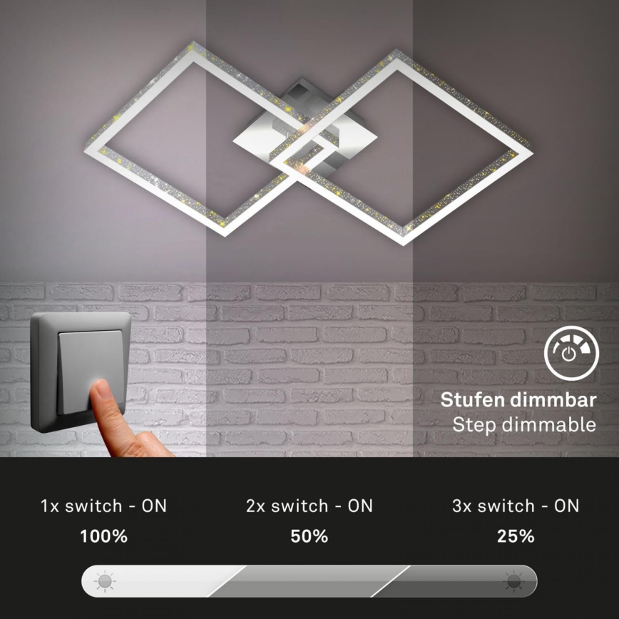 Briloner 3751-019 - Plafoniera LED dimmerabile FRAME LED/20W/230V cromo lucido