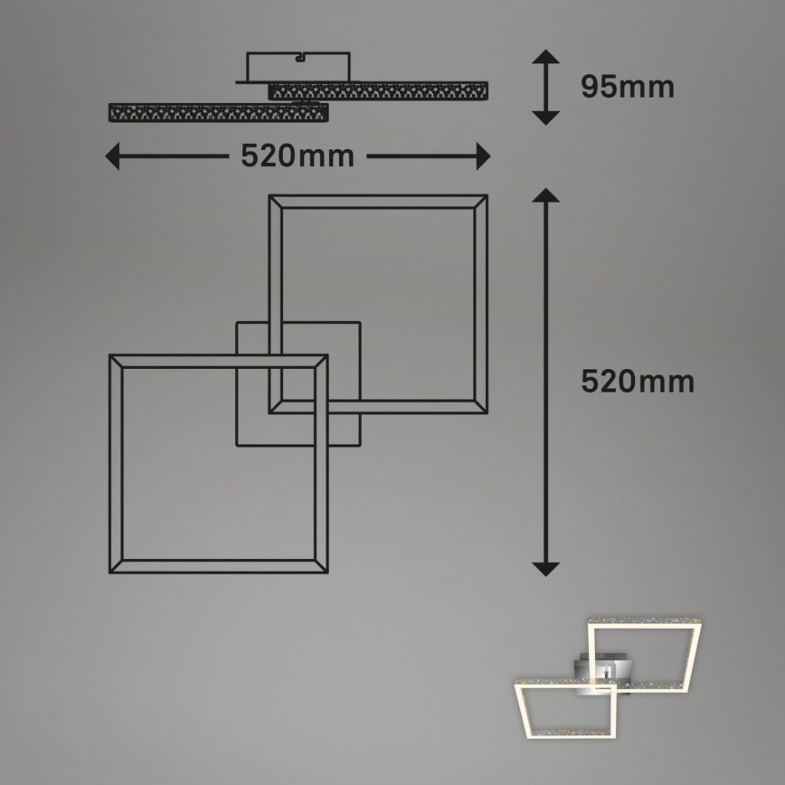 Briloner 3751-019 - Plafoniera LED dimmerabile FRAME LED/20W/230V cromo lucido