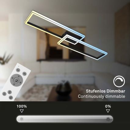 Briloner 3761015 - Plafoniera LED dimmerabile LED/45W/230V 2700-6500K nero + telecomando