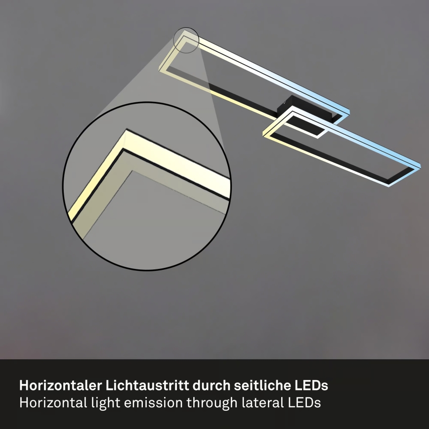 Briloner 3761015 - Plafoniera LED dimmerabile LED/45W/230V 2700-6500K nero + telecomando