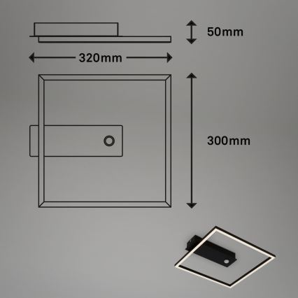 Briloner 3770-015 - Plafoniera LED con sensore di movimento e crepuscolare FRAME LED/14W/230V 3000K 30x32 cm nero