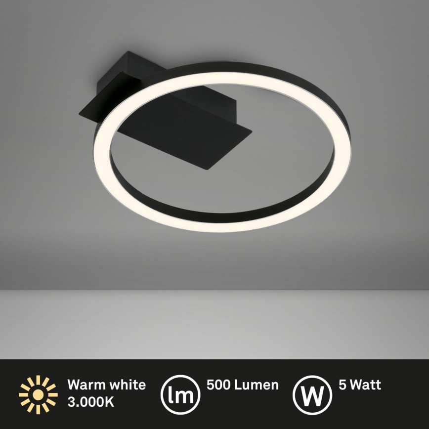 Briloner 3778-015 - Plafoniera LED FRAME LED/5W/230V Ø 20 cm nera