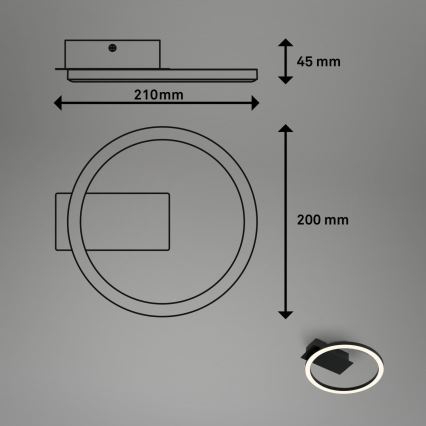 Briloner 3778-015 - Plafoniera LED FRAME LED/5W/230V Ø 20 cm nera