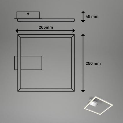 Briloner 3780-014 - Plafoniera LED FRAME LED/14W/230V 26,5x25 cm cromo satinato