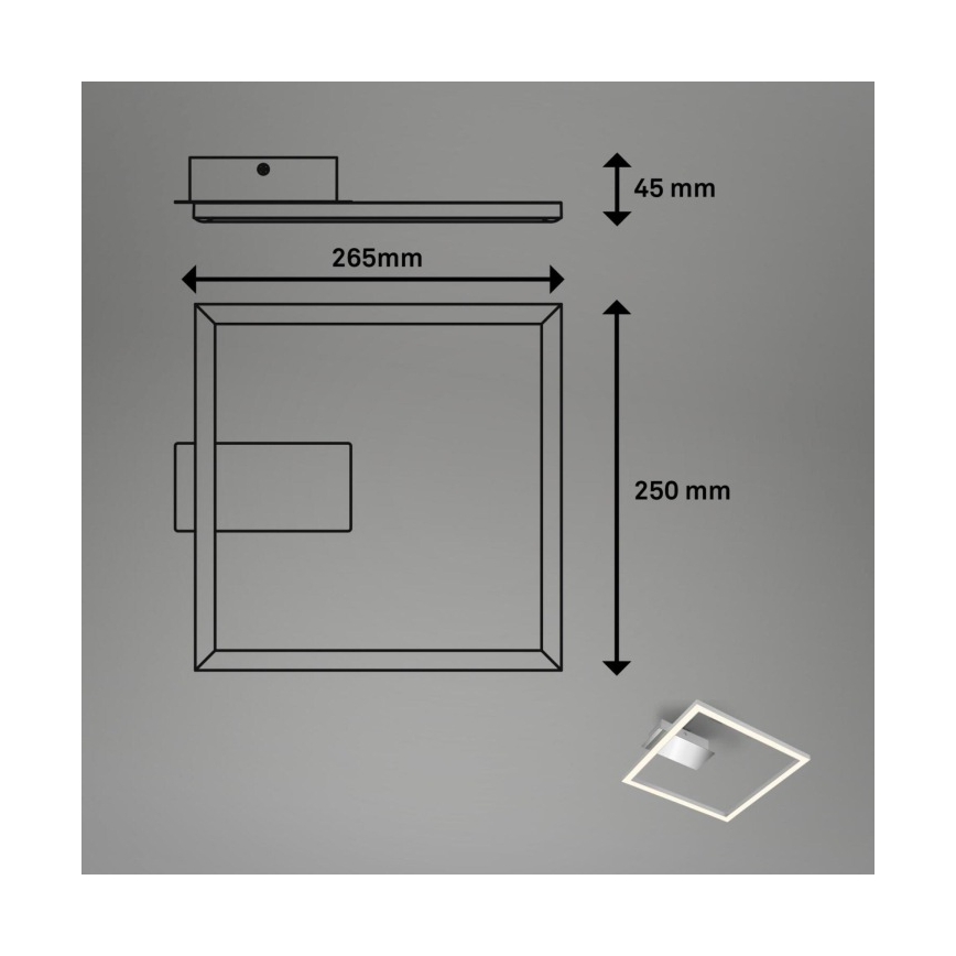 Briloner 3780-014 - Plafoniera LED FRAME LED/14W/230V 26,5x25 cm cromo satinato