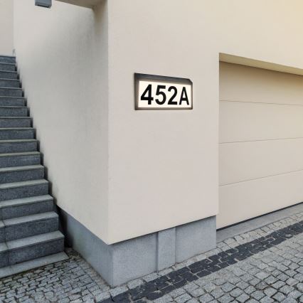 Briloner 3797015 - Targa per numero civico solare LED/0,5W/1,2V 1200 mAh IP44