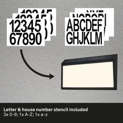 Briloner 3797015 - Targa per numero civico solare LED/0,5W/1,2V 1200 mAh IP44