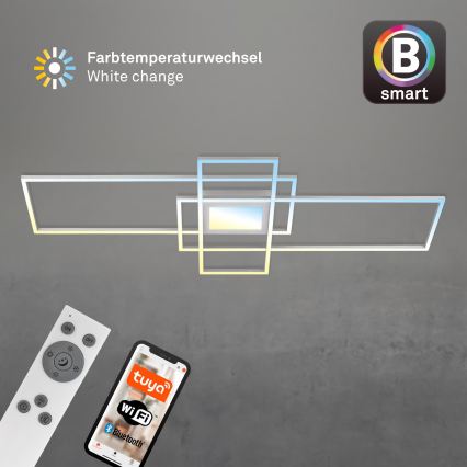 Briloner 3812019 - Plafoniera da soffitto LED dimmerabile RAM LED/56W/230V Wi-Fi Tuya 111x42 cm + telecomando