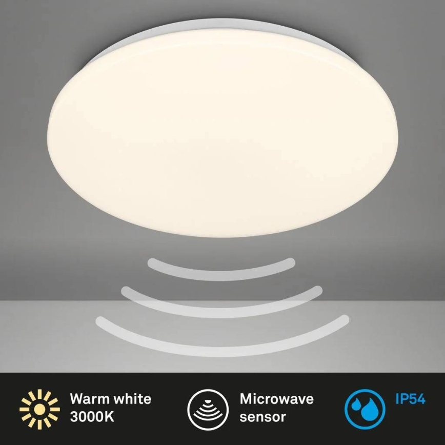 Briloner 3828-016 - Plafoniera da bagno a LED con sensore di movimento WALK LED/24W/230V IP54 Ø 35 cm bianca