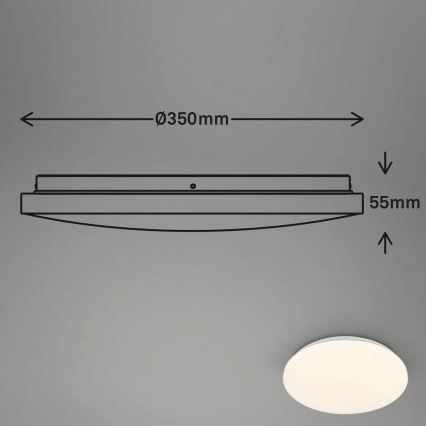 Briloner 3828-016 - Plafoniera da bagno a LED con sensore di movimento WALK LED/24W/230V IP54 Ø 35 cm bianca