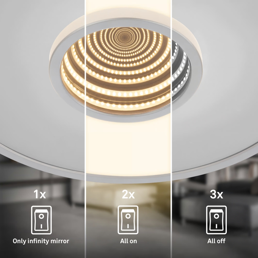 Briloner 3847014 - Plafoniera LED TORO LED/18W/230V Ø 42 cm cromo opaco