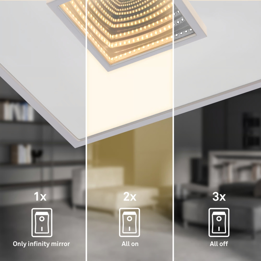 Briloner 3848014 - Plafoniera LED TORO LED/18W/230V 42x42 cm cromo satinato