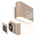Briloner 3878011 - Applique da parete LED ricaricabile con sensore di movimento e sensore crepuscolare CHAT LED/3W/5V 2000 mAh beige