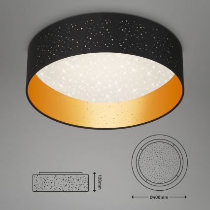 Briloner 3882-015 - Plafoniera LED MAILA STARRY LED/18W/230V nero/oro