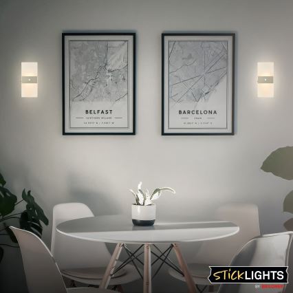 Briloner 3888012 - Lampada da parete ricaricabile a LED con sensore di movimento e sensore crepuscolare AURA LED/2,5W/5V 1800 mAh cromo opaco