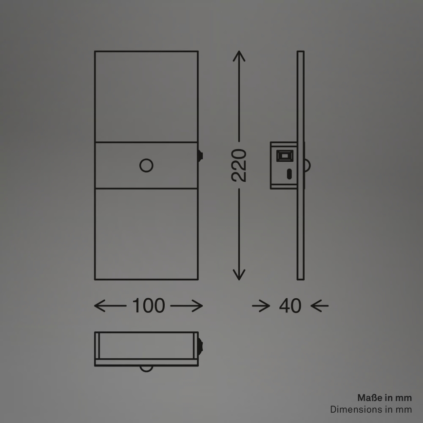 Briloner 3888012 - Lampada da parete ricaricabile a LED con sensore di movimento e sensore crepuscolare AURA LED/2,5W/5V 1800 mAh cromo opaco
