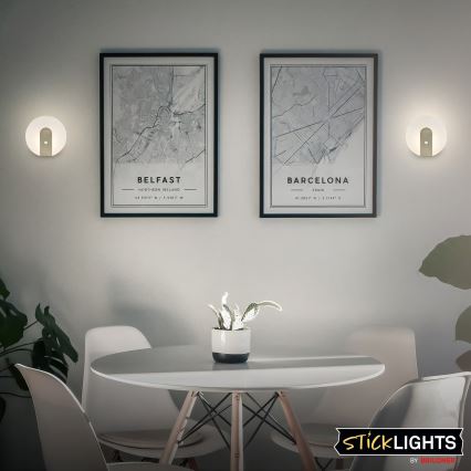 Briloner 3889012 - Lampada da parete LED ricaricabile con sensore di movimento e crepuscolare TARO LED/2,5W/5V 1800 mAh finitura cromo opaco