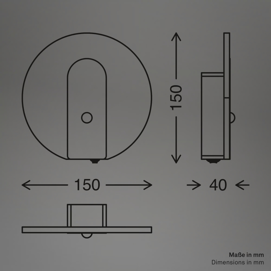 Briloner 3889012 - Lampada da parete LED ricaricabile con sensore di movimento e crepuscolare TARO LED/2,5W/5V 1800 mAh finitura cromo opaco