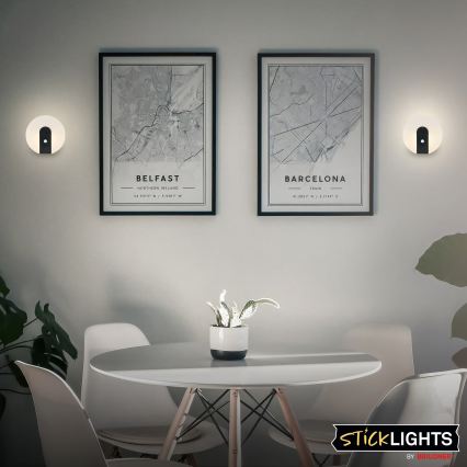 Briloner 3889015 - Lampada da parete ricaricabile a LED con sensore di movimento e sensore crepuscolare TARO LED/2,5W/5V 1800 mAh nero