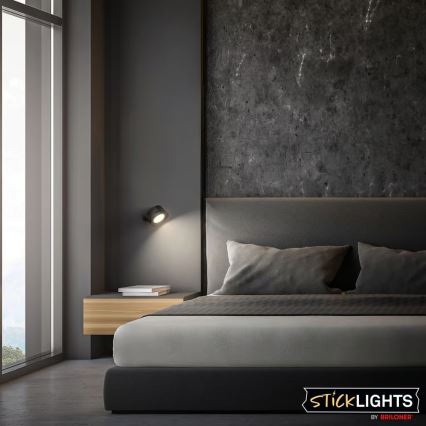 Briloner 3896015 - Lampada da parete ricaricabile a LED dimmerabile TARI LED/1,6W/5V 1500 mAh, nera