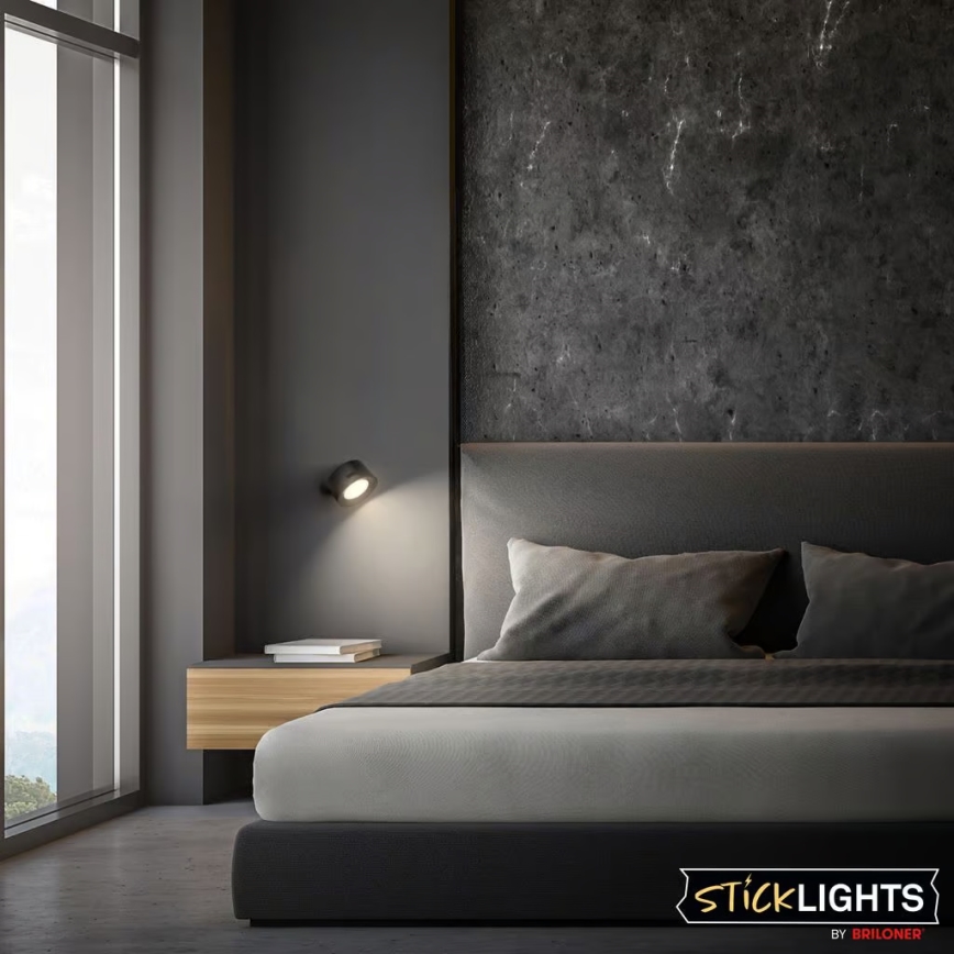 Briloner 3896015 - Lampada da parete ricaricabile a LED dimmerabile TARI LED/1,6W/5V 1500 mAh, nera