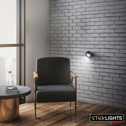 Briloner 3896015 - Lampada da parete ricaricabile a LED dimmerabile TARI LED/1,6W/5V 1500 mAh, nera