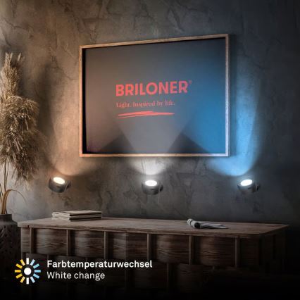 Briloner 3896015 - Lampada da parete ricaricabile a LED dimmerabile TARI LED/1,6W/5V 1500 mAh nera