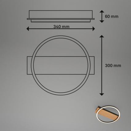 Briloner 3908-014 - Plafoniera LED KADA LED/14W/230V Ø 30 cm nero/marrone