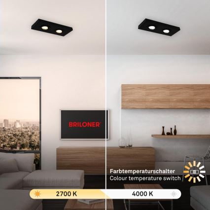 Briloner 3996025 - Faretto LED CTS 2xLED/4W/230V 2700/4000K nero
