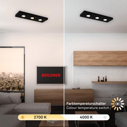 Briloner 3996035 - Faretto LED CTS 3xLED/4W/230V 2700/4000K nero