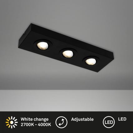 Briloner 3996035 - Faretto LED CTS 3xLED/4W/230V 2700/4000K nero