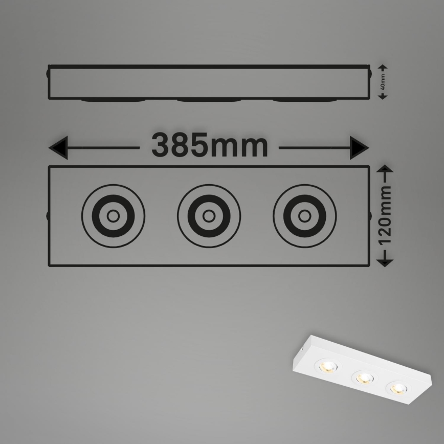 Briloner 3996036 - Faretto LED CTS 3xLED/4W/230V 2700/4000K bianco