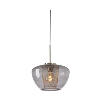 Briloner 4016-014 - Lampada a sospensione con cavo SEVENTIES 1xE27/40W/230V grigio fumé