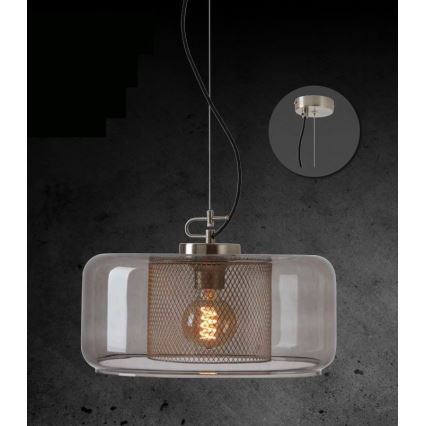 Briloner 4018-014 - Lampadario a sospensione con filo SEVENTIES 1xE27/40W/230V limpido