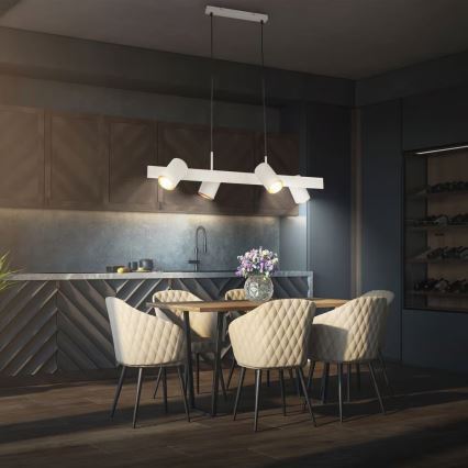 Briloner 4058044 - Lampada a sospensione su cavo ERA 4xGU10/10W/230V, colore crema