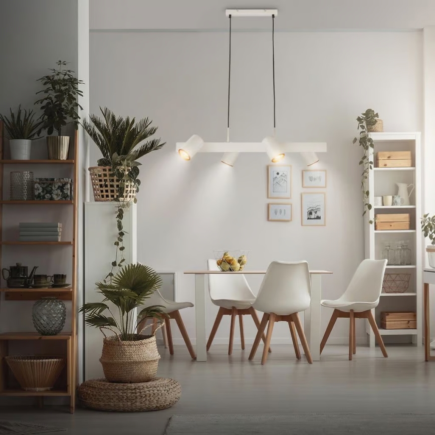 Briloner 4058044 - Lampada a sospensione su cavo ERA 4xGU10/10W/230V, colore crema