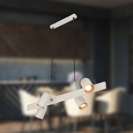 Briloner 4058044 - Lampada a sospensione su cavo ERA 4xGU10/10W/230V, colore crema